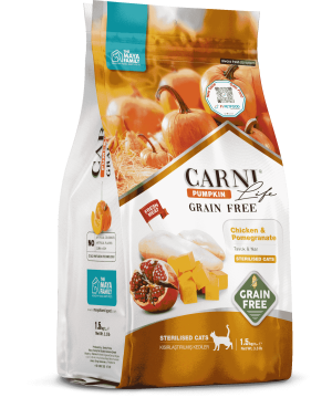 Carni Life Pumpkin Tahılsız Kedi Tavuk & Nar Kısırlaştırılmış Yetişkin 1.5 Kg