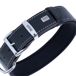 Doggie Konforlu Gerçek Deriden El Yapımı Kemik Süslü Köpek Boyun Tasması 2x35-40cm - Black