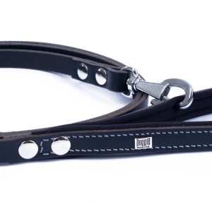 Doggie Konforlu Gerçek Deriden El Yapımı Köpek Gezdirme Kayışı 1,5x160cm - Black