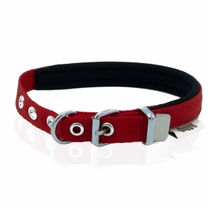 Doggie Dokuma Köpek Tasması 1.5x25-30cm Kırmızı
