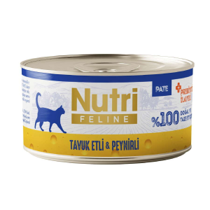 Nutri Feline Pate Tavuk Etli ve Peynirli Tahılsız Kedi Konservesi 70 Gr