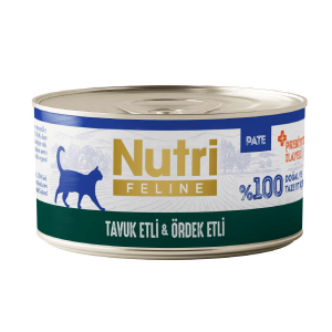 Nutri Feline Tavuk Eti ve Ördekli Tahılsız Kedi Konservesi 70 Gr