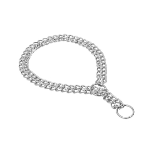 Doggie Eğitim Serisi Çift Boğma Zincirli Köpek Boyun Tasması 2,5x50-50cm - Chrome
