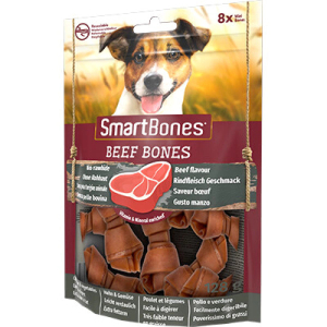 SmartBones Sığır Etli Küçük Irk Köpek Ödül Maması 128gr (8'li)