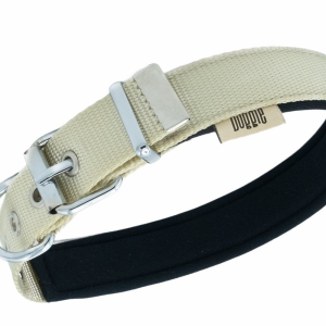 Doggie Konforlu Dokumadan El Yapımı Kemik Süslü Köpek Boyun Tasması 2,5x42-50cm - Khaki