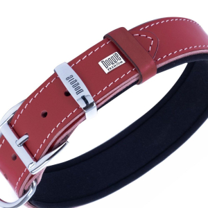 Doggie Konforlu Gerçek Deriden El Yapımı Nazar Boncuklu Köpek Boyun Tasması 4x57-65cm - Red
