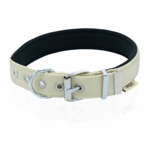 Doggie Konforlu Dokumadan El Yapımı Kemik Süslü Köpek Boyun Tasması 2,5x42-50cm - Khaki