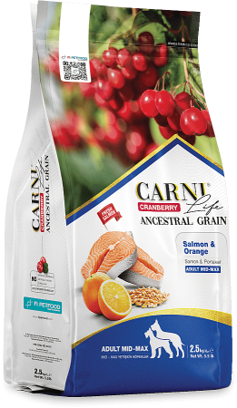 Carni Life Cranberry Ancestral Grain Köpek Somon ve Portakal Yetişkin Medium & Maxi 2.5 Kg