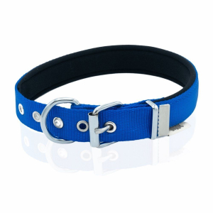 Doggie Konforlu Dokumadan El Yapımı Kemik Süslü Köpek Boyun Tasması 2,5x42-50cm - Royal Blue