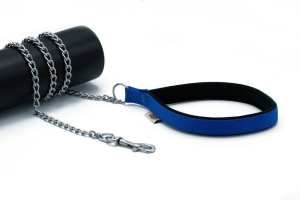Doggie Konforlu Dokumadan El Yapımı Zincirli Köpek Gezdirme Kayışı 2,5x110cm - Royal Blue