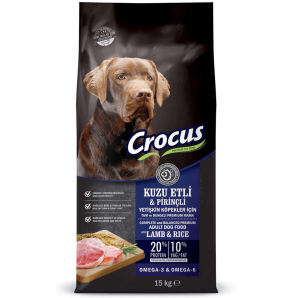 Crocus Kuzu Etli Pirinçli Yetişkin Köpek Maması 15 Kg