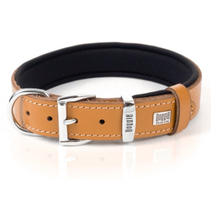 Doggie Konforlu Gerçek Deriden El Yapımı Nazar Boncuklu Köpek Boyun Tasması 3x42-50cm - Camel