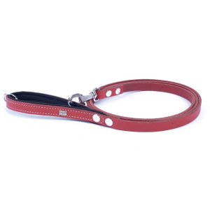 Doggie Konforlu Gerçek Deriden El Yapımı Köpek Gezdirme Kayışı 1,5x160cm - Red