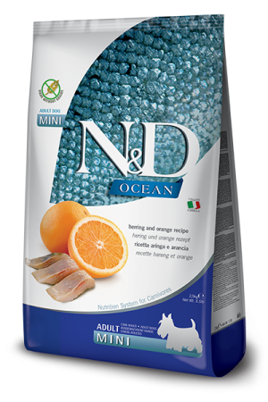N&D OCEAN HERRING & ORANGE ADULT MINI KÖPEK MAMASI 2.5KG