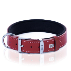 Doggie Konforlu Gerçek Deriden El Yapımı Nazar Boncuklu Köpek Boyun Tasması 4x57-65cm - Red