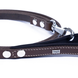 Doggie Konforlu Gerçek Deriden El Yapımı Köpek Gezdirme Kayışı 1,5x160cm - Brown