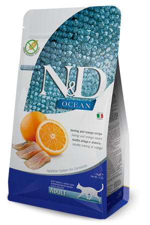 N&D OCEAN HERRING & ORANGE ADULT KEDİ MAMASI 1.5KG