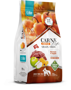 Carni Life Pumpkin Tahılsız Geyik Etli & Elmalı Adult Medium & Maxi Yetişkin Köpek Maması 12 Kg