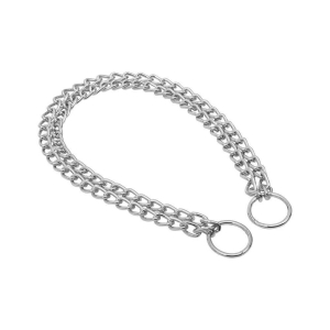 Doggie Eğitim Serisi Çift Boğma Zincirli Köpek Boyun Tasması 2,5x50-50cm - Chrome