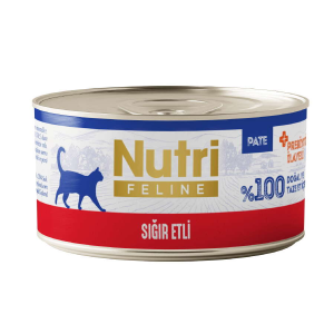 Nutri Feline Sığır Etli Tahılsız Yetişkin Kedi Konservesi 70 gr