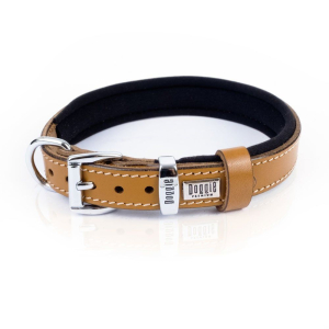 Doggie Konforlu Gerçek Deriden El Yapımı Nazar Boncuklu Köpek Boyun Tasması 2x35-40cm - Camel