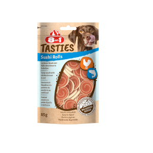 8in1 Tasties Sushi Rolls Morina Balıklı ve Tavuklu Köpek Ödül Maması 85gr