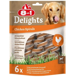 8in1 Smart Delights Chicken Spirals Tavuklu Burgu Köpek Ödülü 6'lı