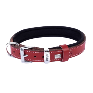 Doggie Konforlu Gerçek Deriden El Yapımı Kemik Desenli Köpek Boyun Tasması 2x30-35cm - Red