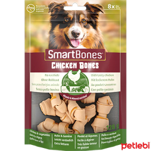 SmartBones Tavuklu Düğümlü Küçük Irk Köpek Ödül Maması 128gr (8'li)
