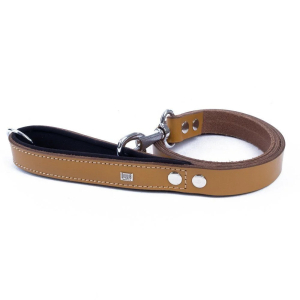 Doggie Konforlu Gerçek Deriden El Yapımı Köpek Gezdirme Kayışı 2,5x120cm - Camel