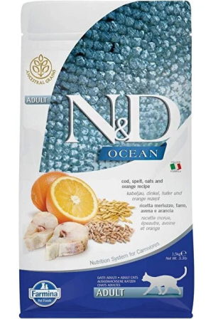 N&D OCEAN CAT COD, SPELT, OATS & ORANGE ADULT 1,5 KG