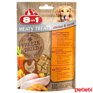 8in1 Freeze Doğal Tavuklu ve Havuçlu Köpek Ödülü 50gr