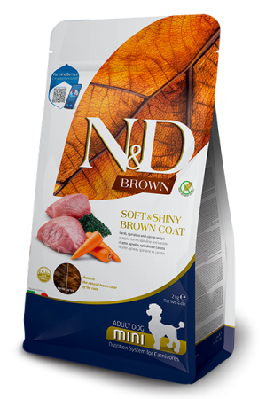 N&D BROWN LAMB, SPIRULINA AND CARROT RECIPE ADULT MİNİ KÖPEK MAMASI 2KG